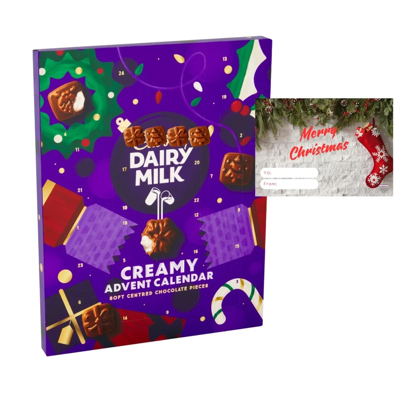 Cadburys Dairy Milk Chocolate Advent Calendar 170g - Dairy Milk Advent Calendar Christmas 2025 - Countdown To Christmas Chocolate Gifts With 24 Delicious includes Akede Gift Card