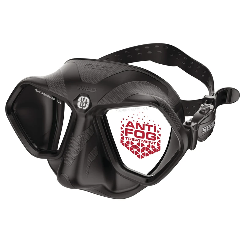 SEAC Wild – Low Volume Silicone Diving Mask | Antifog Dual-Lens Mask with 3D Buckle and Peripheral Vision for Freediving and Spearfishing
