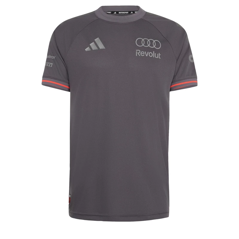 adidas Men's Audi Revolut Formula One Team 2026 Engineers & Marketing Authentic Driver Jersey Shirt, Grey strata/Iron met., 3XL