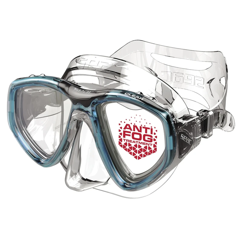 SEAC Clear – Dual-Lens Silicone Diving Mask | Antifog Low Volume Mask for Diving and Snorkeling