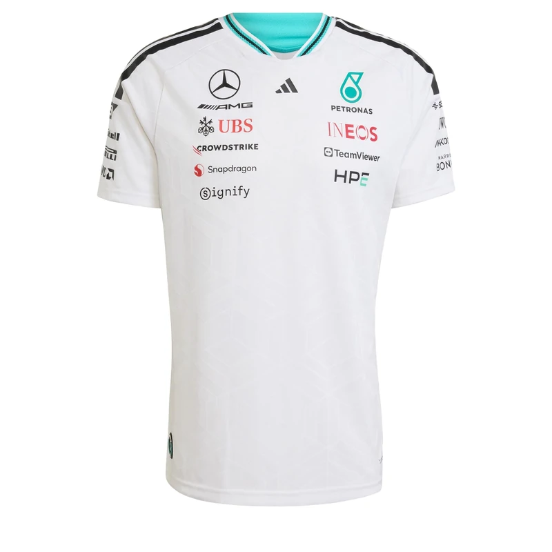 adidas Men's Mercedes - Amg Petronas Formula 1 Team Driver Jersey Authentic Shirt, White, 3XL