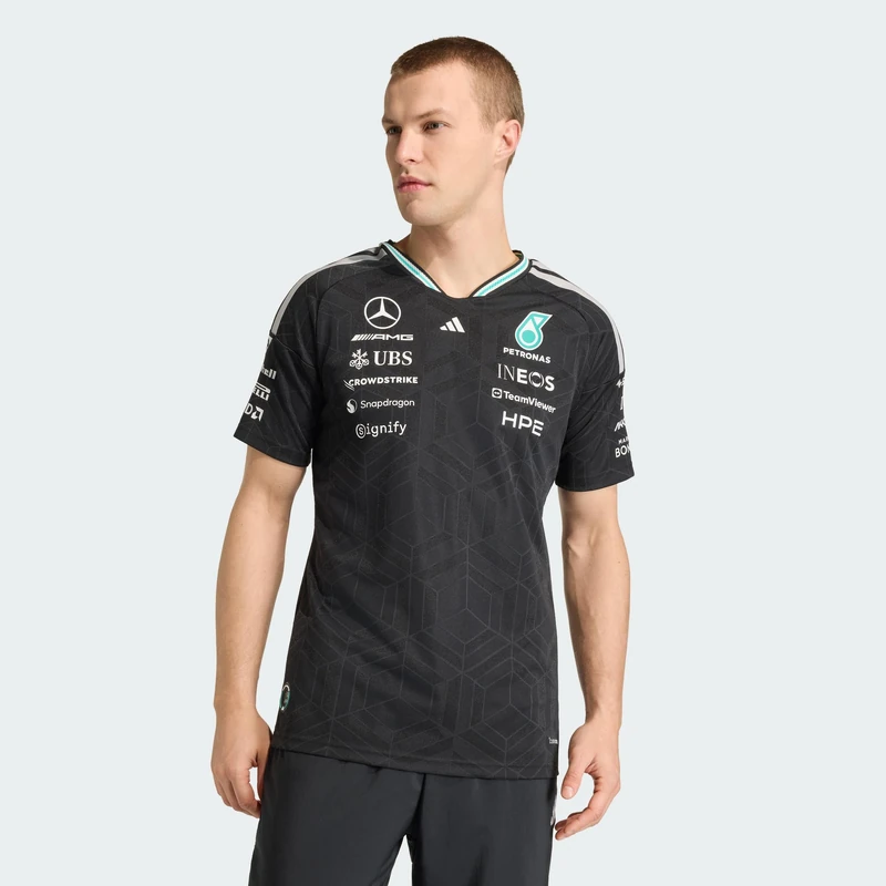 adidas Men's Mercedes - Amg Petronas Formula 1 Team Driver Jersey Authentic Shirt, Black, L