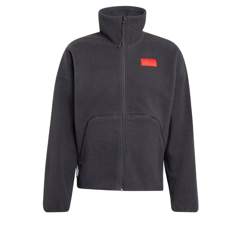 adidas Men's Audi Revolut Formula One Team Elevated Polarfleece Coat, utility black/hi-res red, XXL