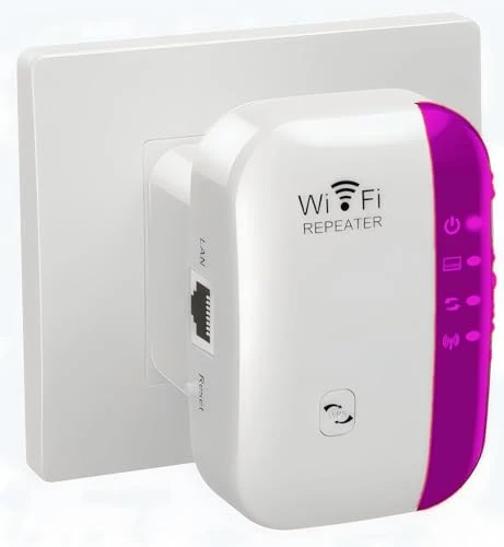 WiFi Extender Booster,WiFi Signal Booster,Internet Coverage Up to 3000 Sq.Ft! Works with 45+ Devices & Features Easy Setup,2.4GHz Band WiFi Extender and LAN Port (pink-4)