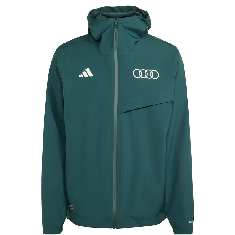adidas Men's Audi Revolut Formula One Team 2026 Sampa Soul Rain Coat, mineral green, XS - Image 1