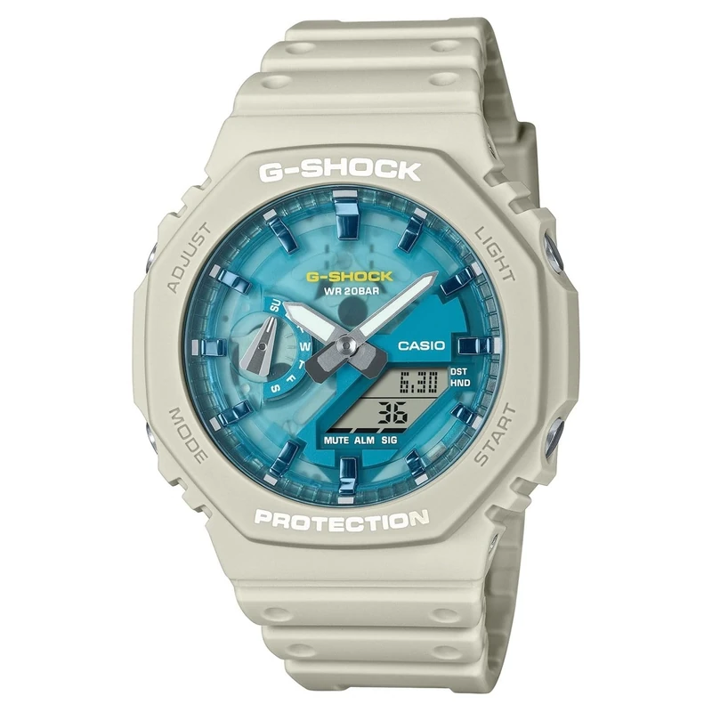 Casio Men's Analogue-Digital Quartz Watch with Plastic Strap GA-2100AS-5AER