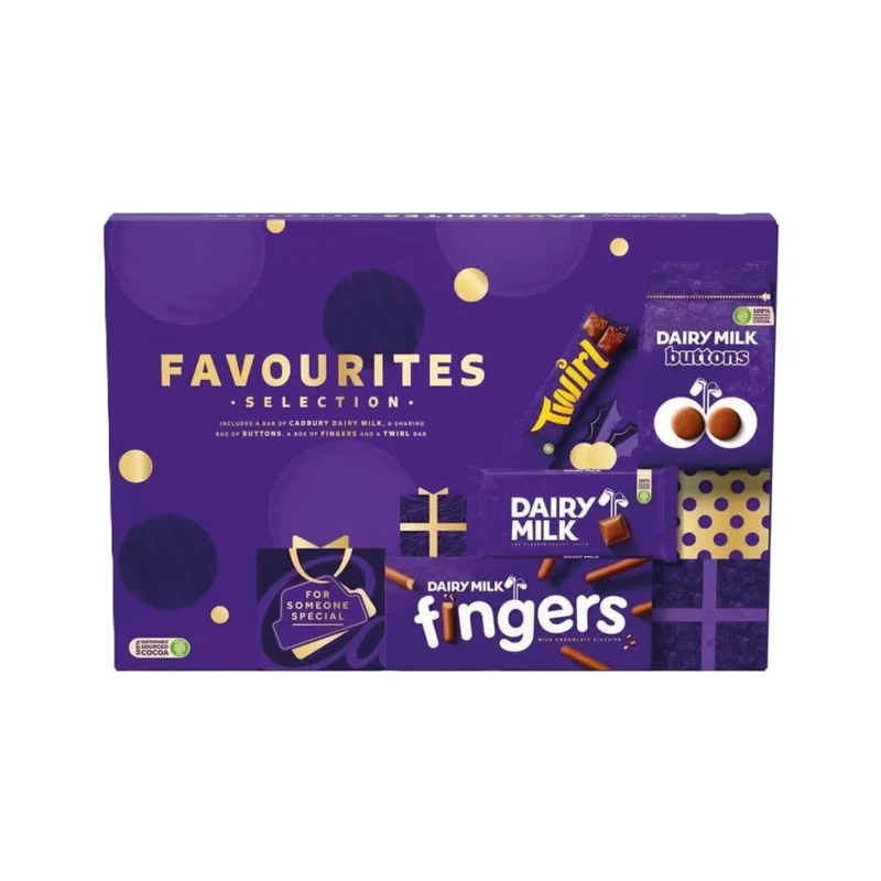Favourite Chocolate Christmas Selection Box – 351g | Festive Chocolate Gift Box | Includes a Variety of Popular Chocolate Bars | Perfect Stocking Filler for Christmas