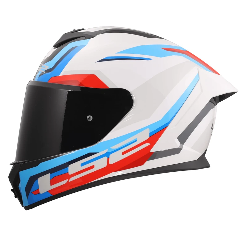 LS2 FF820 Rapid 3 Full Face Motorcycle Crash Helmet - HYPER - White Blue Red - XXL (63 - 64cm)