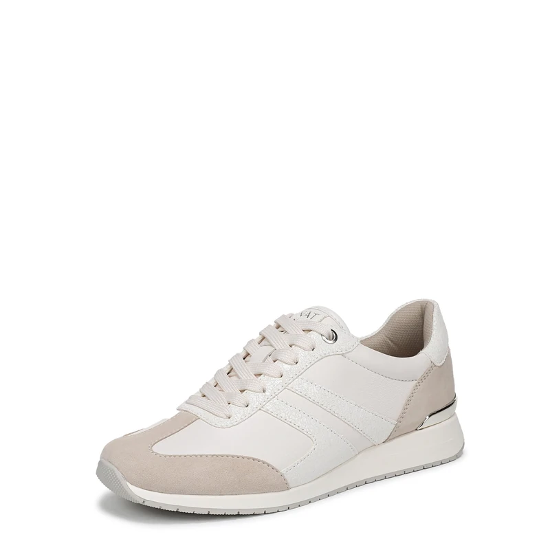 Naturalizer Women's Lorena Lace-Up Trainers, Warm White Leather, Wide Fit, UK 9