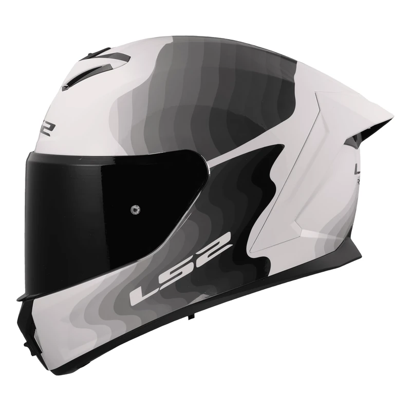 LS2 FF820 Rapid 3 Full Face Motorcycle Crash Helmet - Flow - White Grey - L (59-60cm)