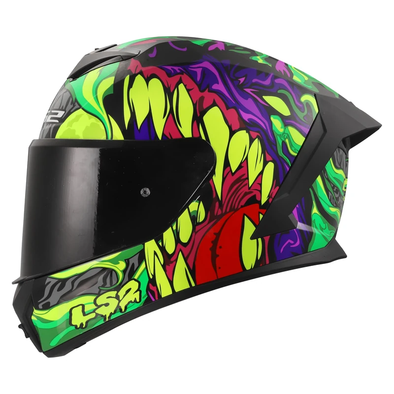 LS2 FF820 Rapid 3 Full Face Motorcycle Crash Helmet - LYCANT - Purple Green - M (57 - 58cm)