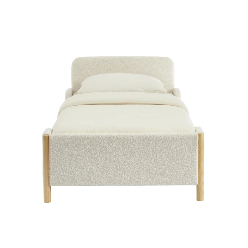 BAÏTA ARI children's bed, beige looped fabric, 90x190