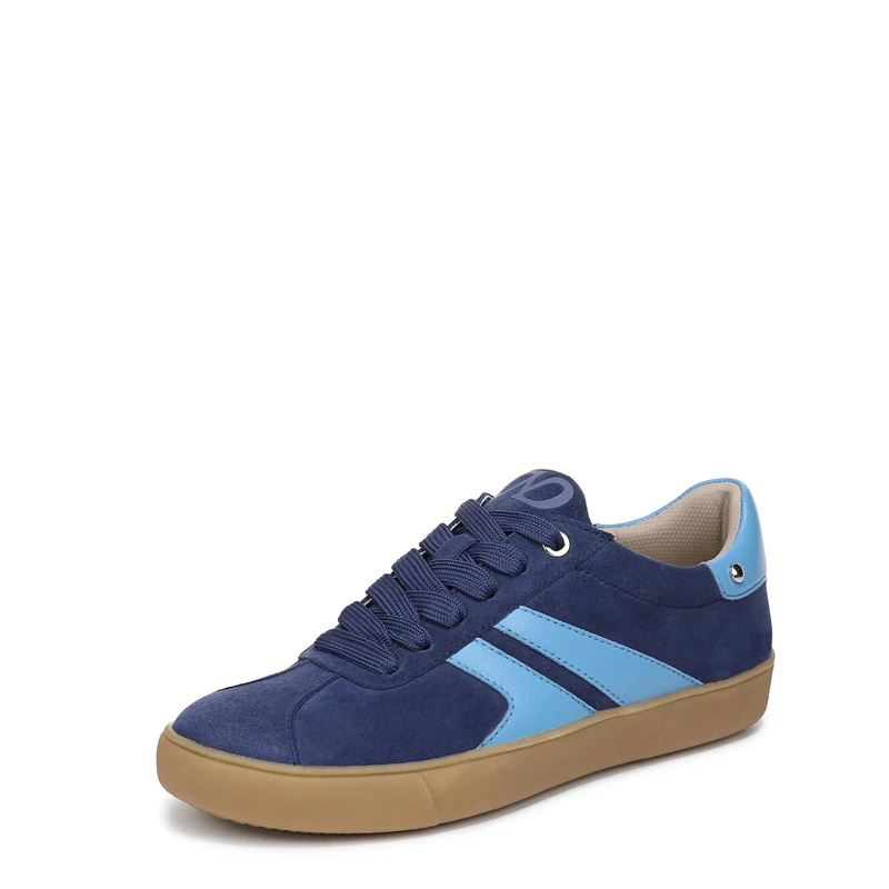 Naturalizer Women's Medina Lace-Up Trainers, Blue Suede, Wide Fit, UK 3.5