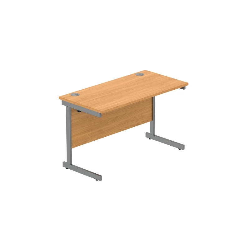 Heavy Duty Rectangular Office Desk, Steel Frame, 120kg Weight Tolerance, 25mm FSC® Top with Modesty Panel – 1200 x 600mm, Norwegian Beech