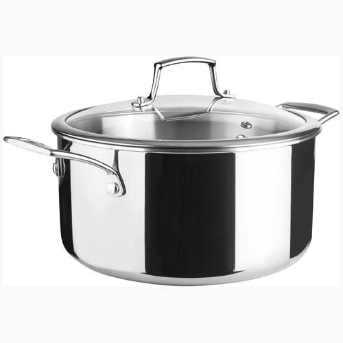 Lacor - 60870 - Trichef Saucepan, 3 L, 20 cm, 18/10 Stainless Steel Trichef and 1060 Aluminium Trichef, Handles and Knob in Cast Steel, Suitable for Induction, Oven and Dishwasher