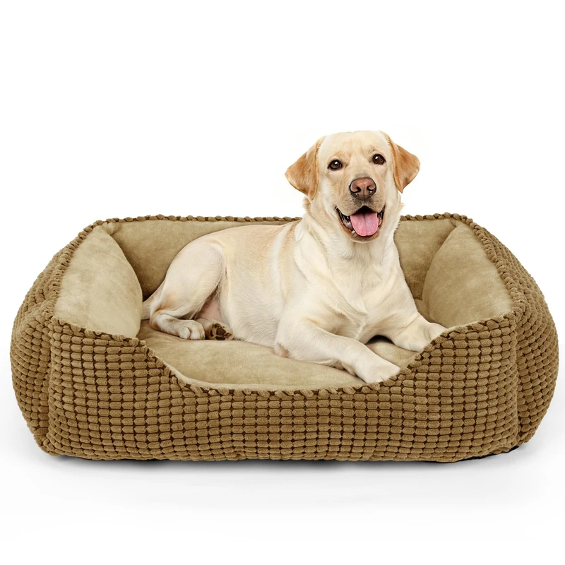 MIXJOY X-Large Dog Bed for Large, Medium, Small Dogs - Rectangle, Washable, Orthopedic, Soft Calming Sleeping Puppy Bed - Durable Pet Cuddler with Anti-Slip Bottom - XL (35"x25"x9")
