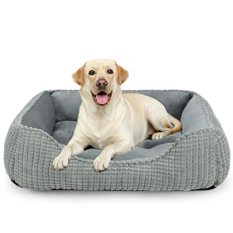 MIXJOY X-Large Dog Bed for Large, Medium, Small Dogs - Rectangle, Washable, Orthopedic, Soft Calming Sleeping Puppy Bed - Durable Pet Cuddler with Anti-Slip Bottom - XL (35"x25"x9")