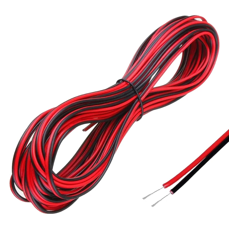 10 Meter 22AWG Electrical Wire,22AWG Electrical Wire 2 Core Black Red Wire Cable,High Temperature Wear-Resistant Oxidation Flexible Extension Twin Earth Cable for Car LED Strip Light(10 Mete）