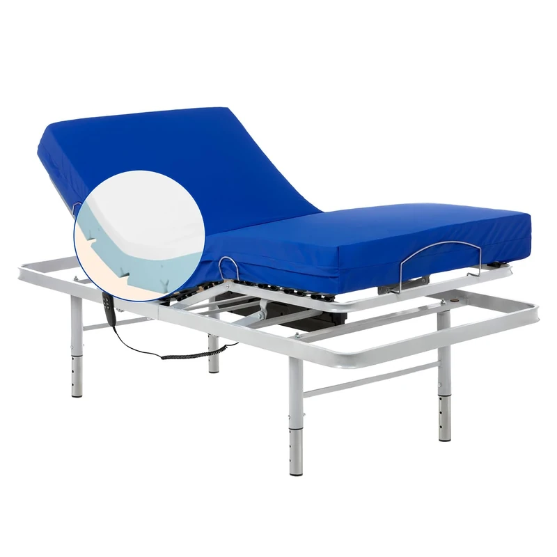 Geriafy – Professional V3 Set 3ft Electric Adjustable Bed with Height-Adjustable Legs & Memory Foam Mattress | 5.91 in (15 cm) Thickness | Waterproof Cover