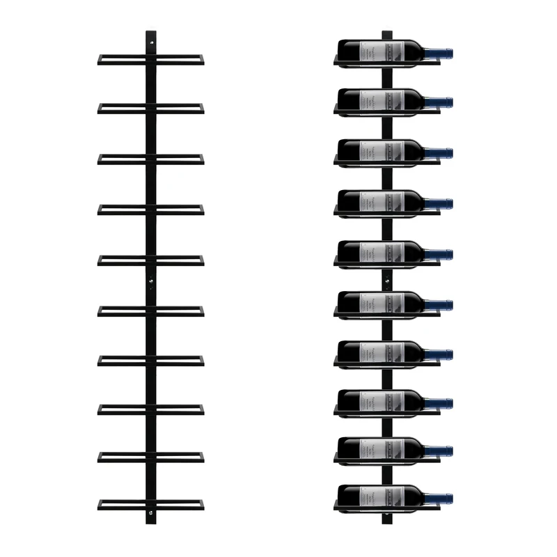 Yaheetech Wall Mounted Wine Rack for 10 Bottles Metal Wine Bottle Holder 126 cm Wine Rack for Bottles Kitchen Bar