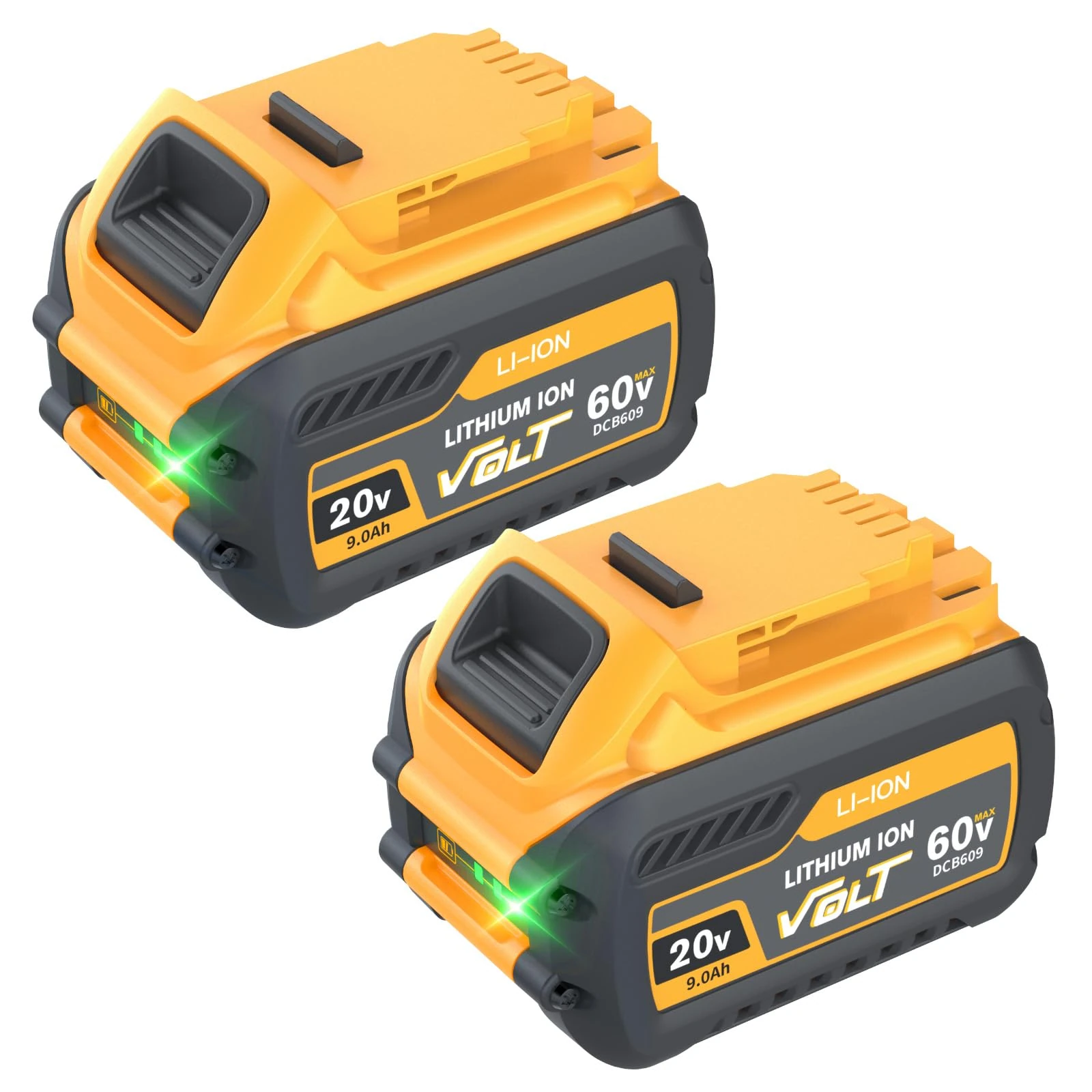 9000mAh 54V/18V Replacement for Dewalt Battery Lithium-ion Large Capacity 9.0Ah DCB609 DCB606 DCB547 DCB548– Compatible with Dewalt 18V 54V Power Tools(2 Packs)