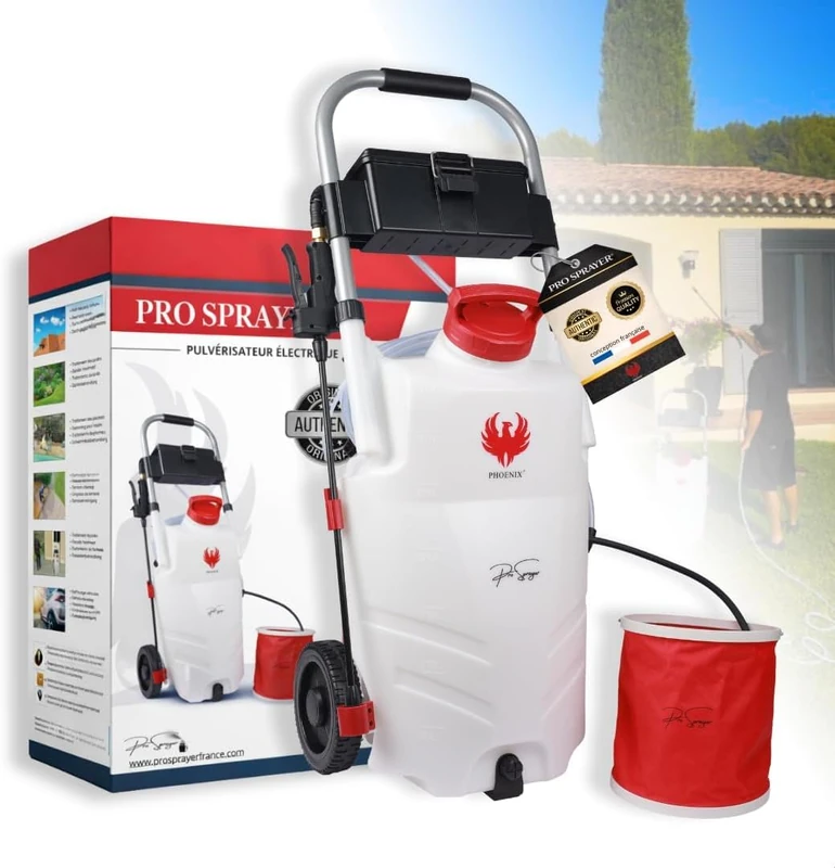 PHOENIX - Pro Sprayer Evo Electric Sprayer 35L – 1 Lithium Battery 18V – Range 10 m – Working Time 3h – Ideal for Moss Removal, Cleaning and Outdoor Maintenance – Roof Sprayer