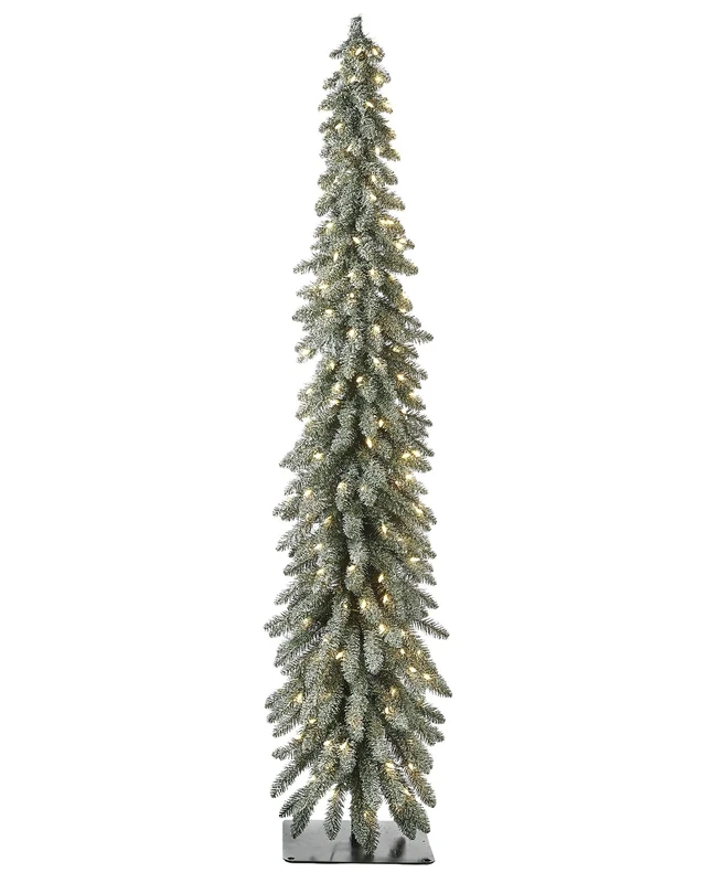 Pre-Lit Snow Flocked Pencil Christmas Tree, 6.5 ft