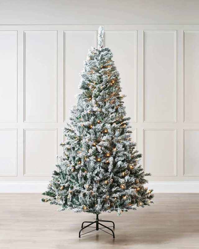 Snow Flocked Mixed Pine Christmas Tree, 8 ft