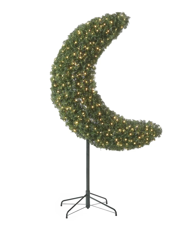 Pre-Lit Crescent Moon Tree, 6 ft