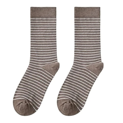 Wsdsgz Thermal Stripe Calf Socks - Breathable Cotton, Winter Warmth