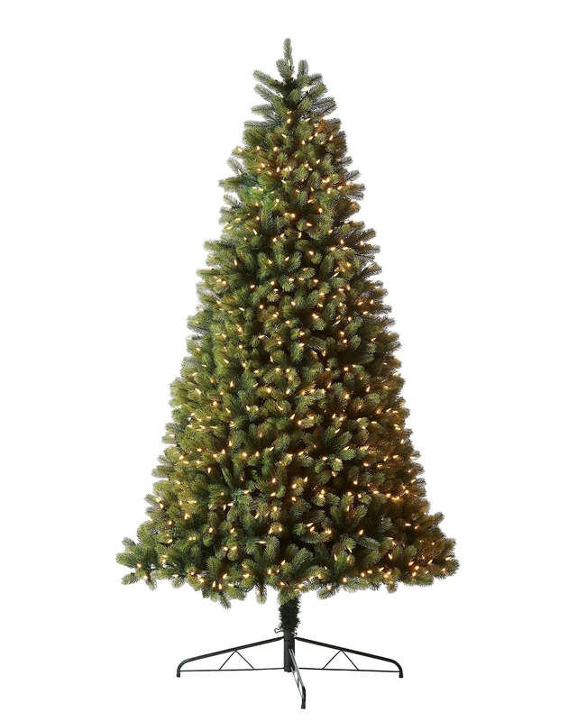 Pre-Lit Mixed Pine Half Christmas Tree, 6ft
