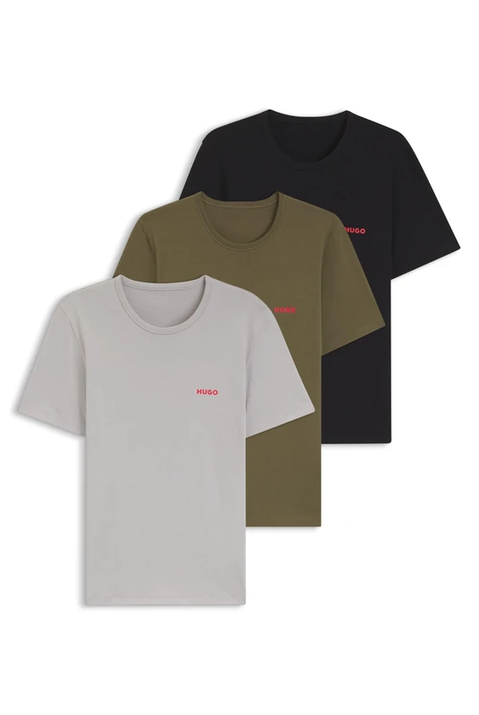 HUGO Three-Pack Logo-Print Cotton T-Shirts
