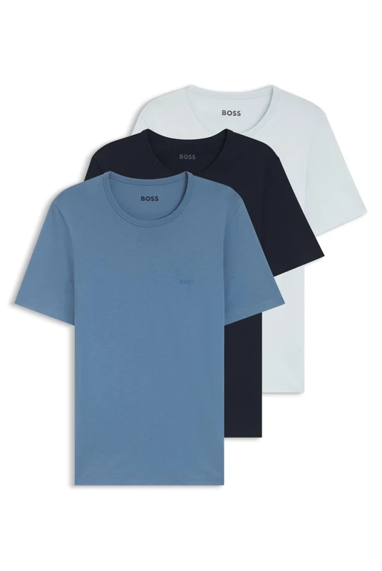 BOSS Dreierpack T-Shirts Aus Baumwolle Mit Logo-Stickerei
