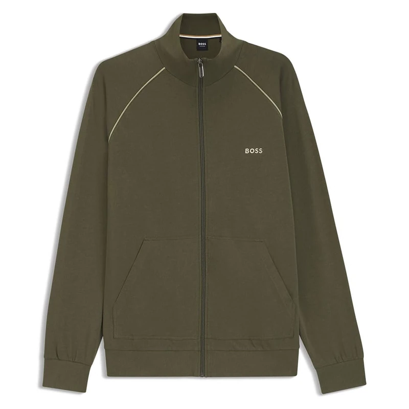 BOSS Men's Loungewear Jacket, 348open green, XXL
