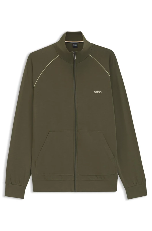 BOSS Men's Loungewear Jacket, 348open green, 3XL