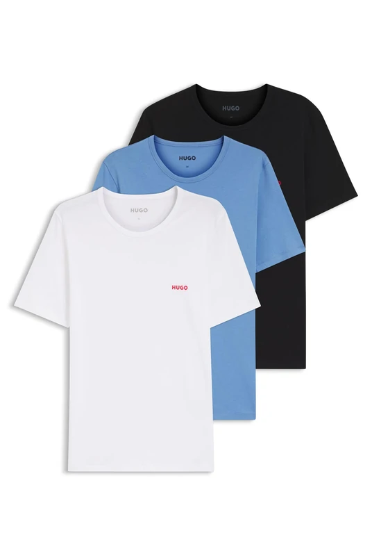 HUGO Dreierpack T-Shirts Aus Baumwolle Mit Logo-Print