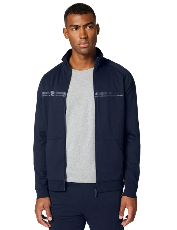 BOSS Men's Loungewear Jacket, 404 dark blue, 3XL