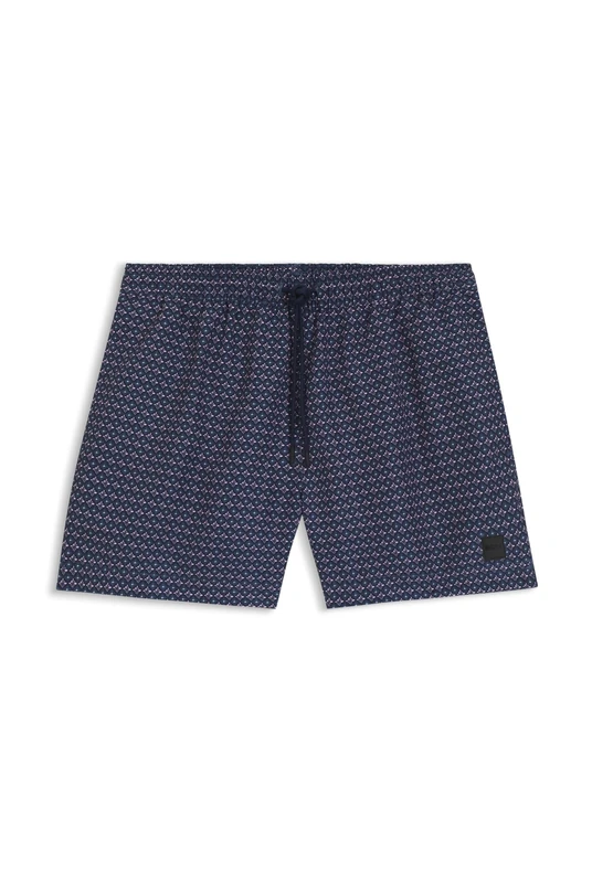 BOSS Printed Swim Shorts with Logo Badge Pink