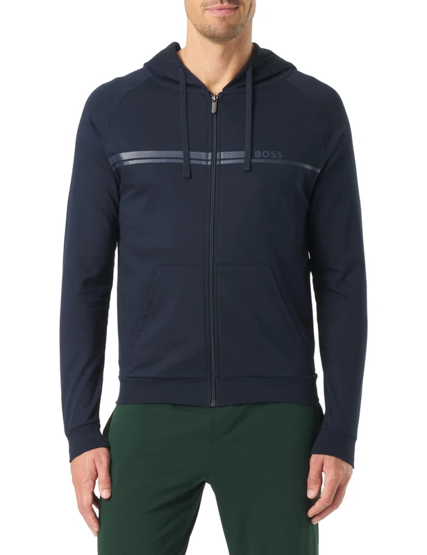 BOSS Men's Loungewear Jacket, 404 dark blue, XXL