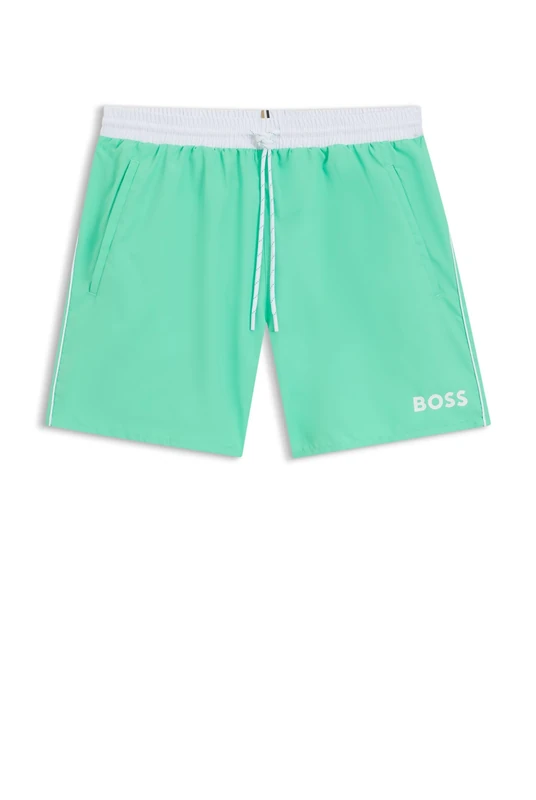 BOSS Swim Shorts with Contrast Logo and Piping