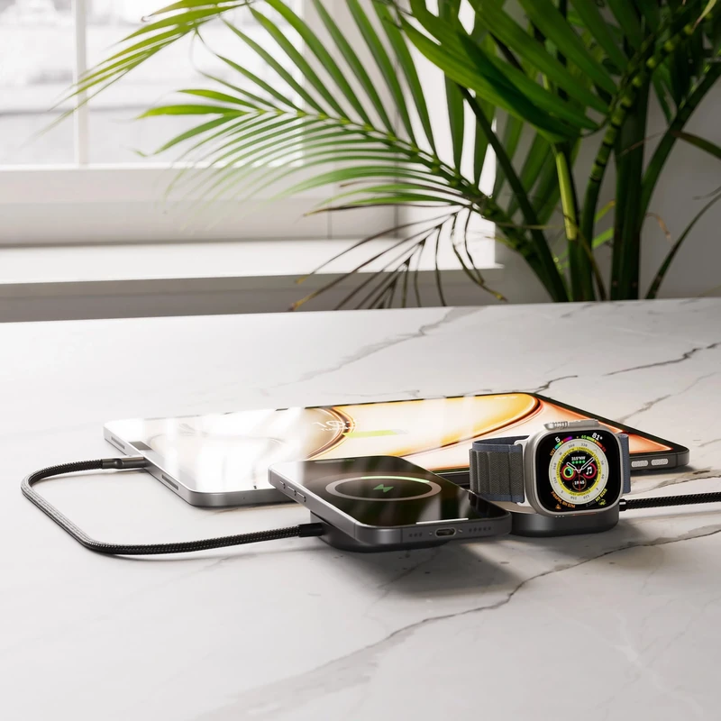 Zens Wireless Charging Cable Pro 3, 1.5 M USB-C to USB-C Charging Cable, MagSafe & Qi2 15W, Compatible for iPhone Air/17/16/15/14/13/12, AirPods and Apple Watch, Black