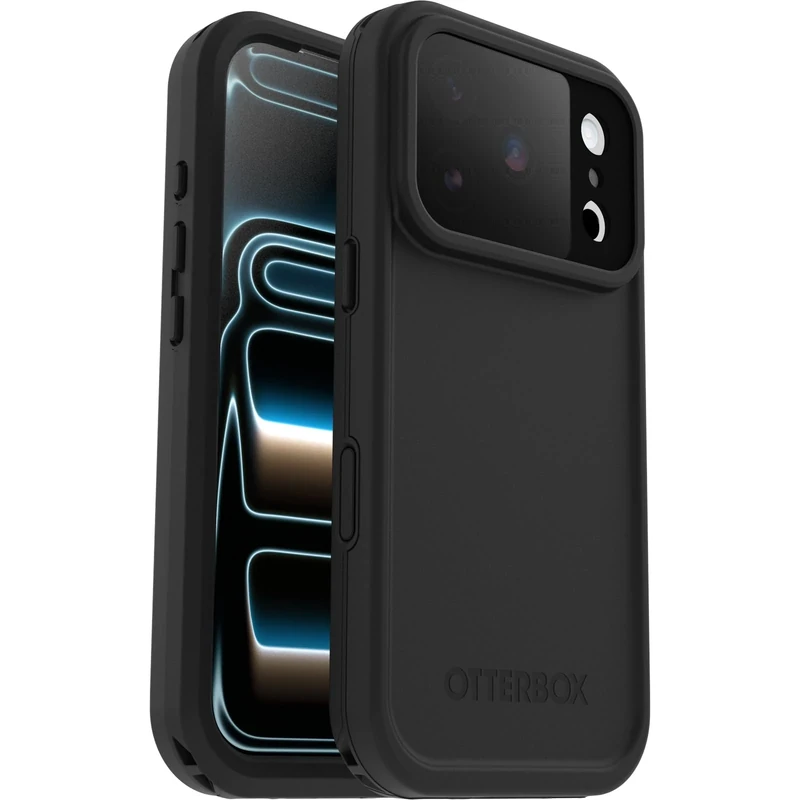 OtterBox Frē Series MagSafe Case for iPhone 17 Pro, Waterproof (IP68), Shockproof, Dirtproof, Protective Case with built in Screen Protector, x5 Tested to Military Standard, Black