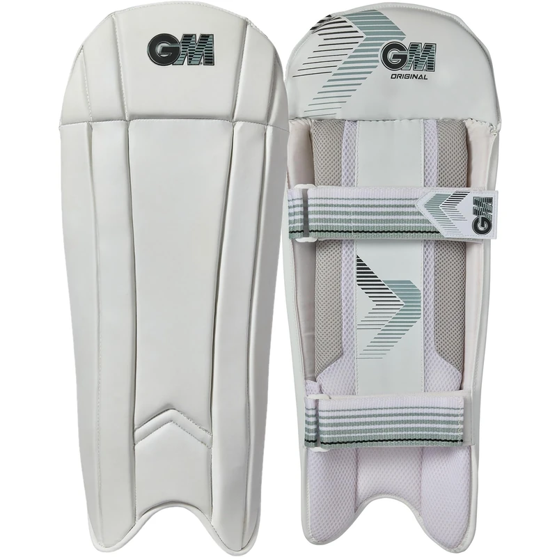 GM Original Cricket Wicket Keeper Keeping Pads | PU Facing with High Density Foam Filling | Comfort Mesh Instep | Adult | Approx 0.90 kg per Pair | 1 Pair | White | with GM Logo | Gunn & Moore