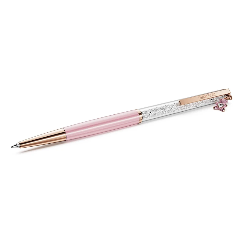 Swarovski Teddy Ballpoint Pen - Pink Lacquered Rose Gold-Tone