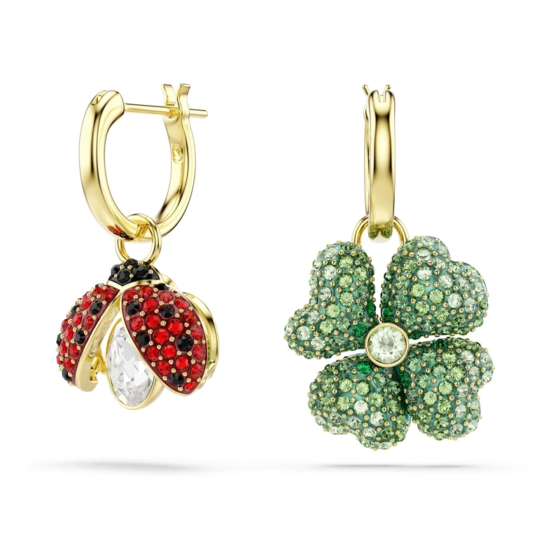 Swarovski Idyllia Drop Earrings Set - Ladybug Clover Strawberry