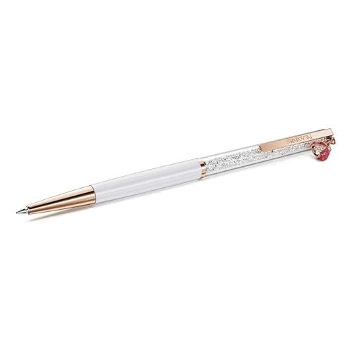 Swarovski Crystalline Ballpoint Pen, Ladybug, White, Red Lacquered, Rose Gold-Tone Plated