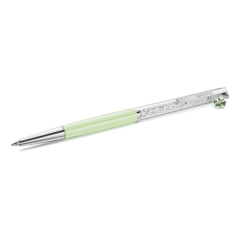 Swarovski Crystalline Ballpoint Pen, Clover, Green, Green Lacquered, Chrome Plated