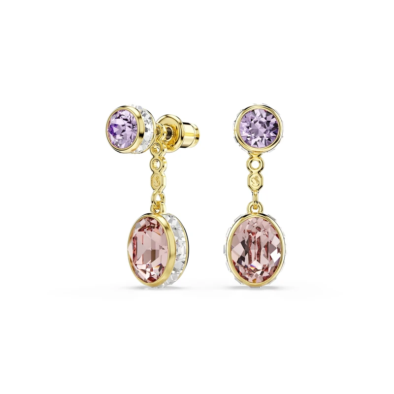 Swarovski Chroma Drop Earrings, Mixed Cuts, Multicolored, Gold-Tone Plated