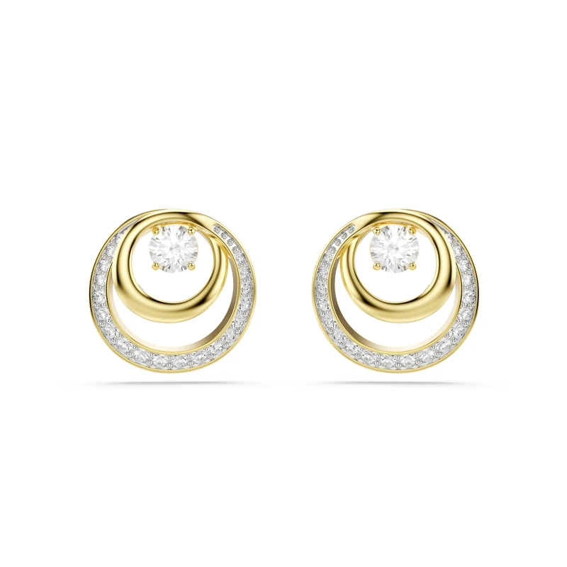 Swarovski Hyperbola Stud Earrings - Gold-Tone Plated Zirconia