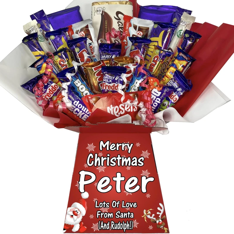 Personalised MEGA MIX Luxury Chocolate Bouquet Hamper – Personalised Sweet Gift for Him or Her – Great Choice for Birthdays, Christmas or Any Occasion